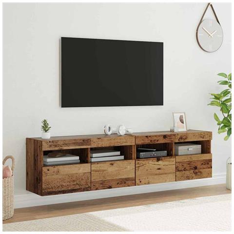 Mobiletti TV da Parete 2 pcs Legno vecchio 80 x 30 x 40 cm - Foto 2