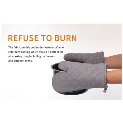 Set Di Guanti Da Forno E Presine In Cotone - Guanti Da Forno Resistenti Al Calore, Set Da 4 Pezzi Grey - Foto 2