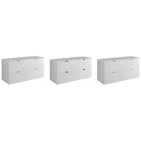 | Mobile sottolavabo 120 cm - Blanc Mat - Mobili bagno - Mobili bagno - Mobile sottolavabo - Piano di lavoro bianco - Foto 2