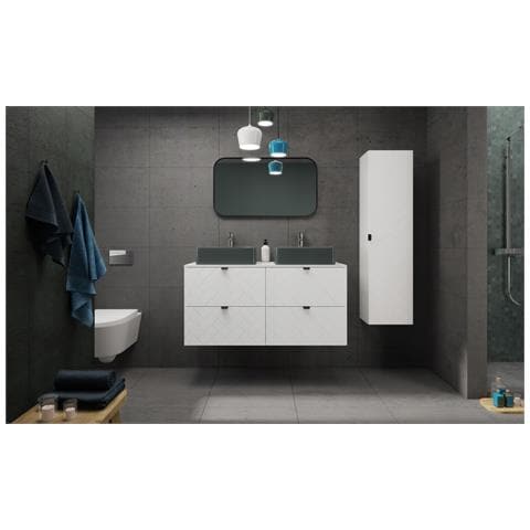 | Mobile sottolavabo 120 cm - Blanc Mat - Mobili bagno - Mobili bagno - Mobile sottolavabo - Piano di lavoro bianco - Foto 8