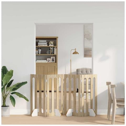 Recinto pieghevole per animali 4 pcs Rovere Sonoma - Foto 2