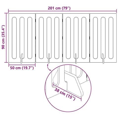 Recinto pieghevole per animali 4 pcs Rovere Sonoma - Foto 9