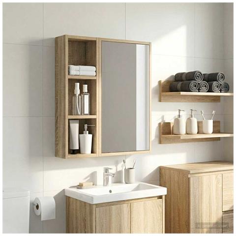 Armadio da bagno a muro Rovere Sonoma 20 x 10 x 60,5 cm - Foto 2