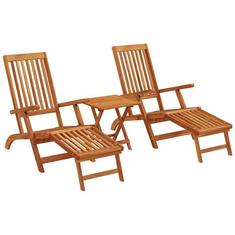 Lettino prendisole reclinabile e pieghevole 2 pcs Naturale - Foto 1