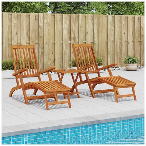 Lettino prendisole reclinabile e pieghevole 2 pcs Naturale - Foto 2