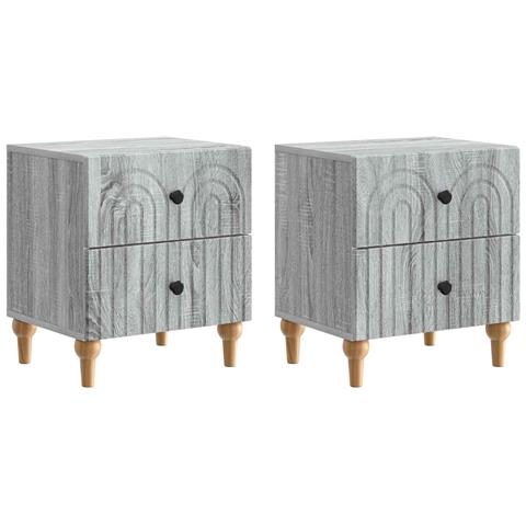 Armadio da Notte 2 pcs Grigio Sonoma 43 x 34,5 x 48 cm - Foto 1