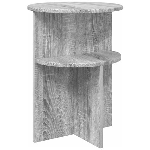 Tavolo laterale con archiviazione Grigio Sonoma Ø 39,5 x 55 cm - Foto 1