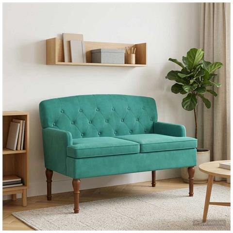 Loveseat con bottoni imbottiti Turchese 111 x 65 x 79 cm - Foto 2