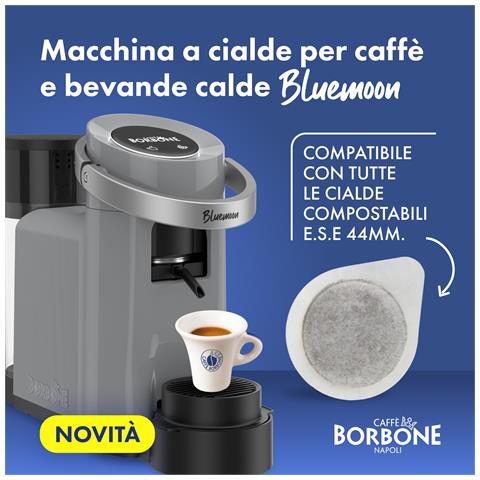 Bluemoon Macchina da Caffè a Cialde ESE 44mm - Multifunzione per Espresso, Infusi e Bevande Calde, Pressione 15 bar, Serbatoio 0.9L - Grigia - Foto 8