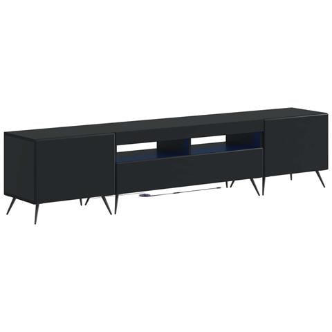 Mobile TV LED a 5 pezzi Nero Legno ingegnerizzato - Foto 1