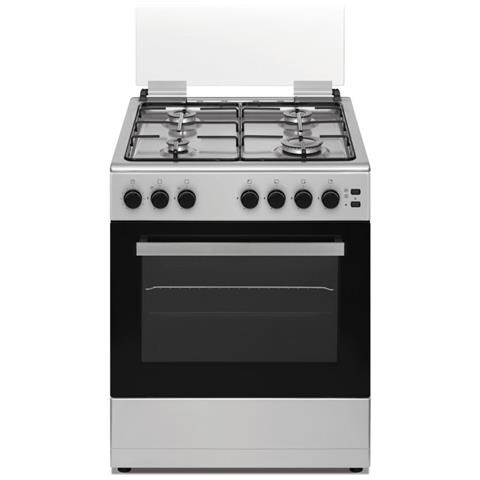 DAYA Cucina Elettrica DSGC-6060XEG a 4 Fuochi Gas Forno Elettrico Classe A Dimensioni 60 x 60 cm Colore Inox