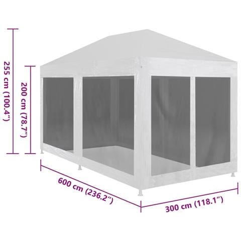 Tenda Per Feste Con 6 Pareti In Rete 6x3 M - Foto 5