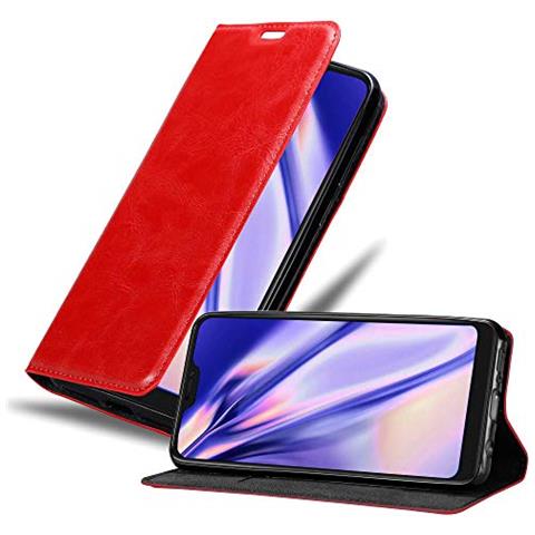 Custodia Compatibile Con Xiaomi Mi A2 Lite / Redmi 6 Pro In Rosso Mela - Coperchio Protettiva Con Chiusura Magnetica, Funzione Stand E Tasca Per Le Carte - Foto 1