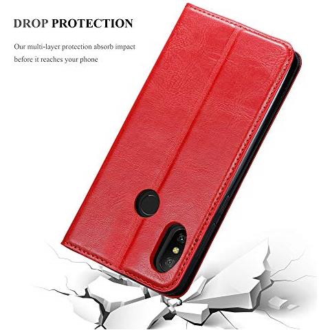 Custodia Compatibile Con Xiaomi Mi A2 Lite / Redmi 6 Pro In Rosso Mela - Coperchio Protettiva Con Chiusura Magnetica, Funzione Stand E Tasca Per Le Carte - Foto 2