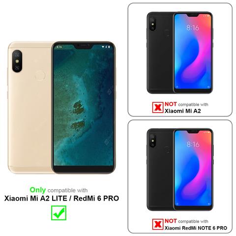 Custodia Compatibile Con Xiaomi Mi A2 Lite / Redmi 6 Pro In Rosso Mela - Coperchio Protettiva Con Chiusura Magnetica, Funzione Stand E Tasca Per Le Carte - Foto 11