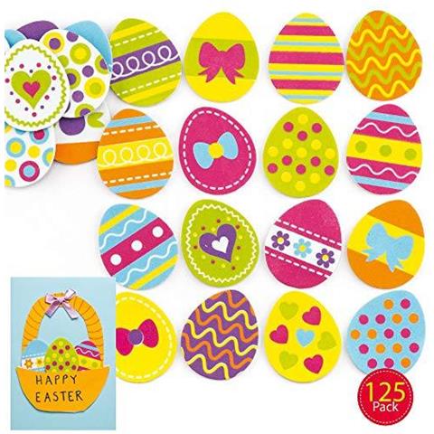 Ar153 Easter Egg Schiuma Autoadesiva Primavera Scrapbook Stickers Tema Abbellimenti Per Bambini Arti E Mestieri (confezione Da 125) Assortiti - Foto 4