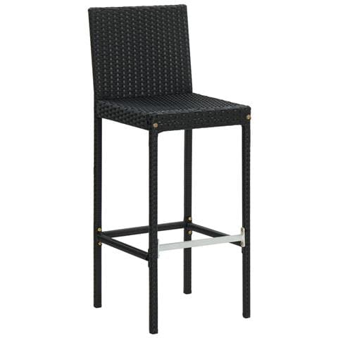 Sgabelli Da Bar Con Cuscini 4 Pz Neri In Polyrattan - Foto 9