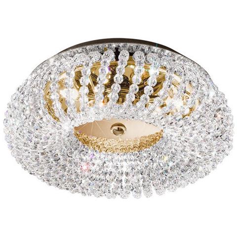 Plafoniera Grande In Cristallo Di Design In Oro Lucido, 3x G9 - Foto 1