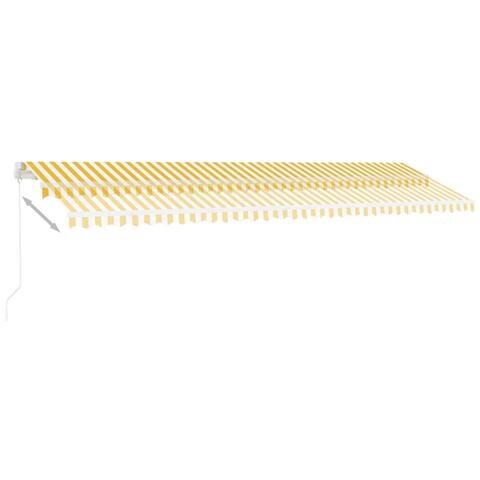 Tenda da Sole Retrattile Manuale e LED 600x300cm Gialla Bianca - Foto 2