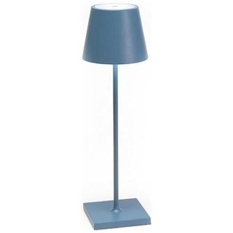 Lampada A Led Da Tavolo Poldina Pro Blu Avio Ricaricabile E Dimmerabile Con Batteria Fino A 12 Ore. Da Uso Esterno Ip65 - Foto 1
