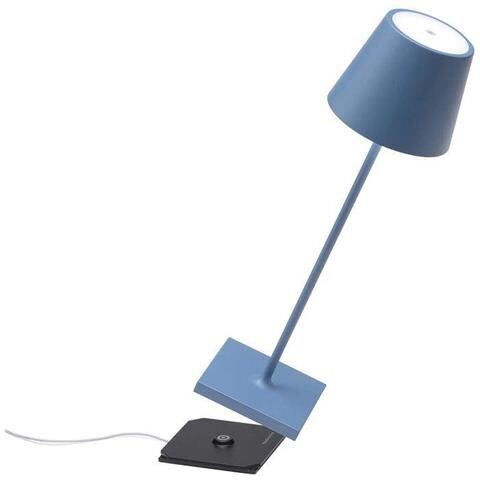 Lampada A Led Da Tavolo Poldina Pro Blu Avio Ricaricabile E Dimmerabile Con Batteria Fino A 12 Ore. Da Uso Esterno Ip65 - Foto 2