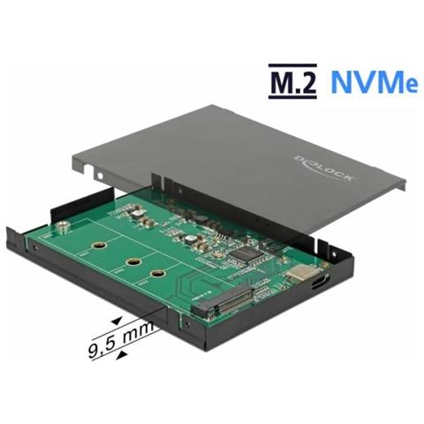 42609 Contenitore Di Unità Di Archiviazione M. 2 Alloggiamento Ssd Nero - Foto 3
