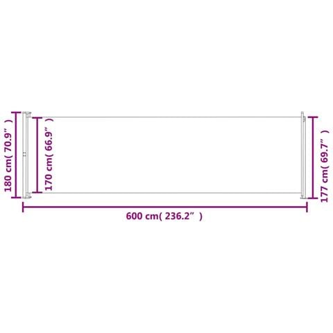 Tenda Da Sole Laterale Retrattile Per Patio 180x600 Cm Rossa - Foto 8