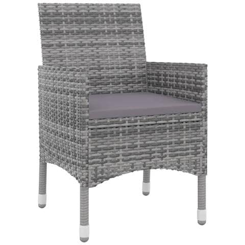 Set Da Pranzo Per Giardino 3 Pz Con Cuscini Polyrattan E Vetro - Foto 2
