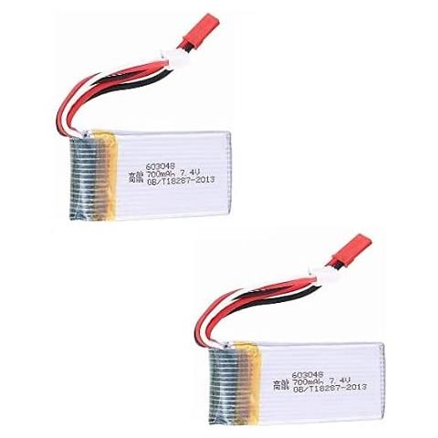 2 Pezzi Batteria Lipo Ricaricabile (7.4v 700mah) Per Rc Drone Quadricottero Mjx X600 - Foto 1