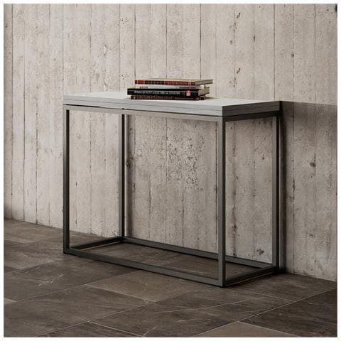 Consolle Apribile 90x45/90 Cm Nordica Libra Telaio Antracite - Bianco Frassino - Foto 5