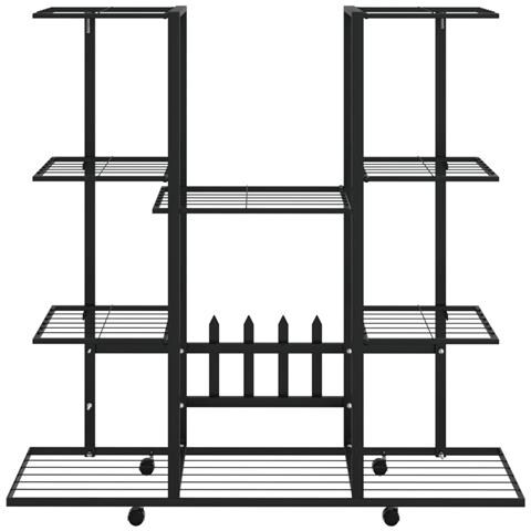 Portafiori Con Ruote 94,5x24,5x91,5 Cm Ferro Nero - Foto 3