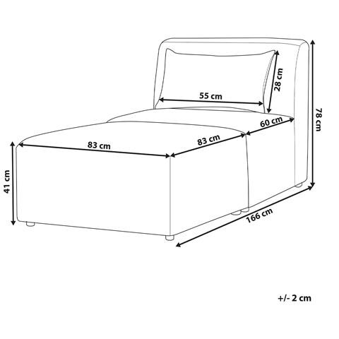 Chaise Longue Lemvig Velluto A Coste Beige Chiaro - Foto 2