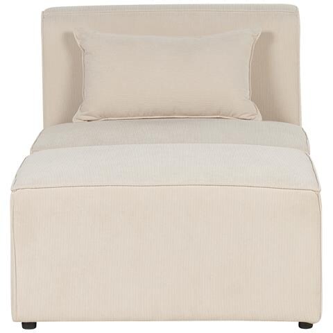 Chaise Longue Lemvig Velluto A Coste Beige Chiaro - Foto 7