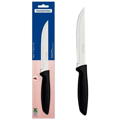 Tramontina Plenus Coltello Cucina Cm 15, Lama Acciaio Manico Polipropilene Nero - Foto 1