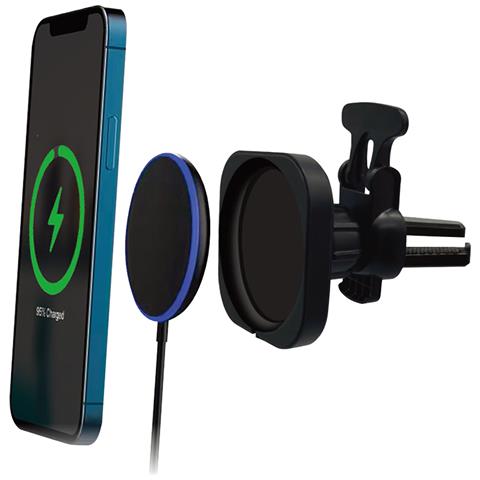 Caricabatterie A Induzione 2 In 1 Magsafe 15w Con Supporto Auto, Nero - Foto 2