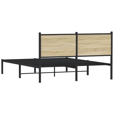 Giroletto senza Materaso in Metallo Rovere Sonoma 140x200 cm - Foto 10