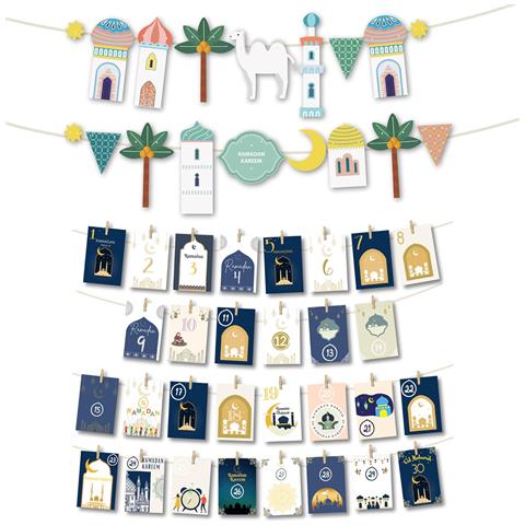 Set Di 2 Decorazioni Per Il Ramadan Mubarak, Calendario Di 30 Giorni - Foto 1