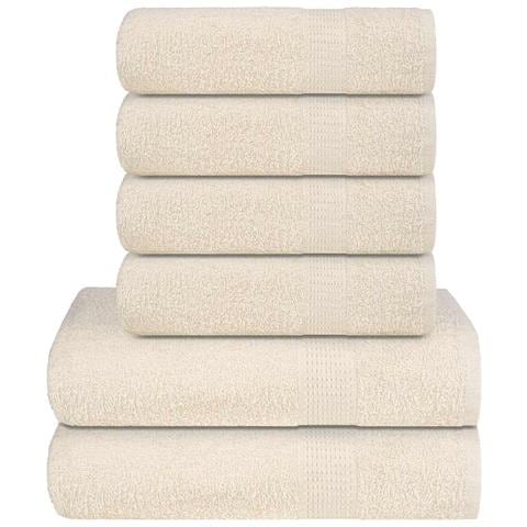 Set Asciugamani 6 Pz Crema 360 Gsm 100% Cotone - Foto 1