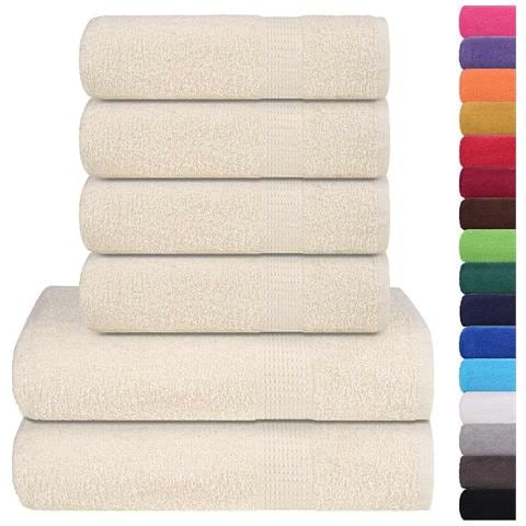 Set Asciugamani 6 Pz Crema 360 Gsm 100% Cotone - Foto 2