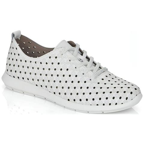 White Casual Closed Shoes Scarpe Basse Pelle Scarpe Donna Bianco Eu 37, R7101-80 - Foto 2