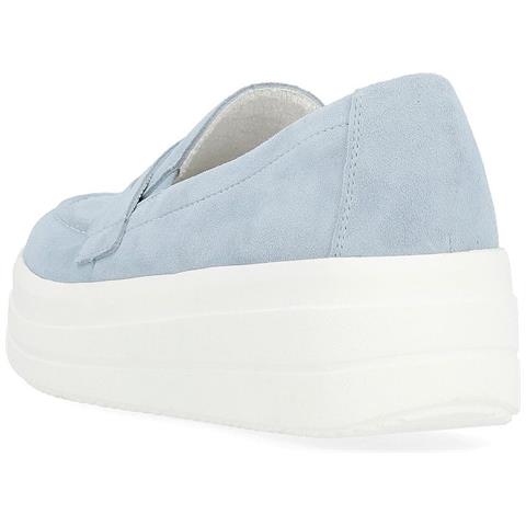 Blue Casual Closed Loafers Mocassino Pelle Scamosciata /nabuk Scarpe Donna Blu Eu 38, D1c05-11 - Foto 3