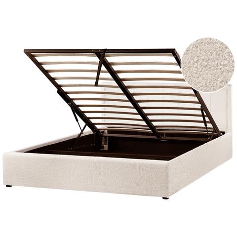 Letto Contenitore Bouclé Montlaur 160 X 200 Cm Beige - Foto 2