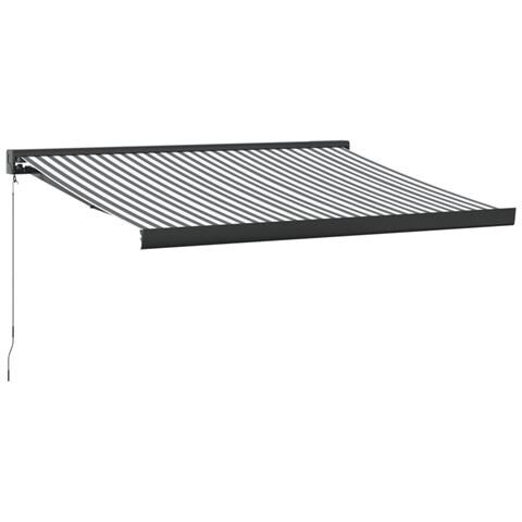 Tenda Da Sole Antracite E Bianca 3x2,5 M Tessuto E Alluminio - Foto 2