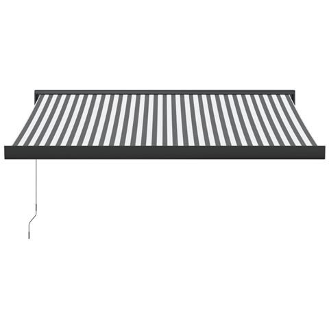 Tenda Da Sole Antracite E Bianca 3x2,5 M Tessuto E Alluminio - Foto 3