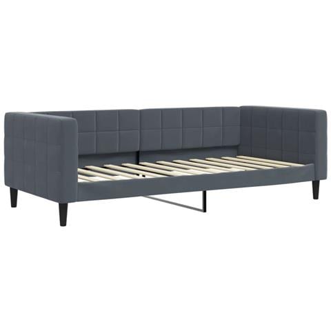 Letto Da Giorno Grigio Scuro 100x200 Cm In Velluto - Foto 2