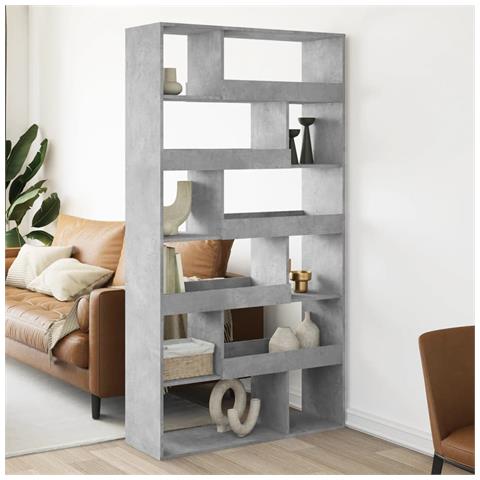 Libreria Grigio Cemento 100x33x187,5 Cm In Truciolato - Foto 1