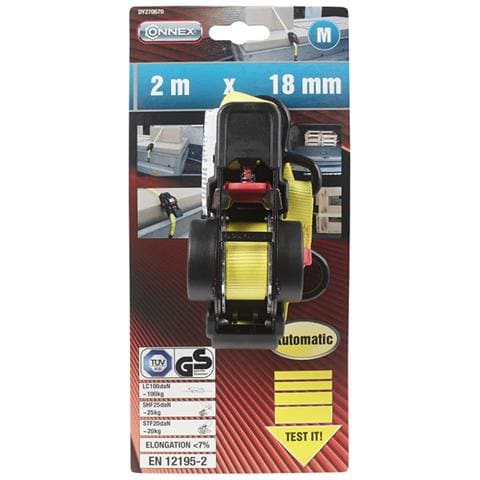 1 Cinghia Di Fissaggio Con Cricchetto 2mt X 18 Mm Carico 100kg - Foto 1