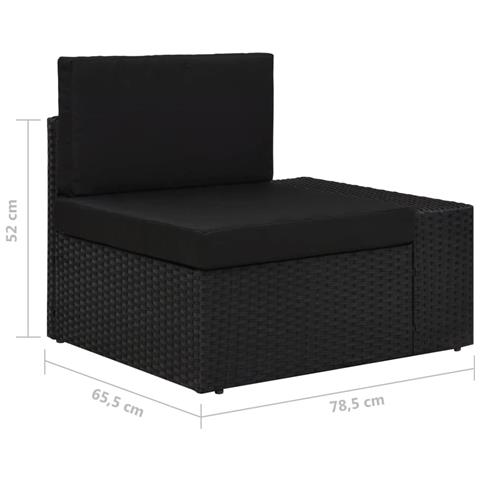 Lusso Casadino -  Divano Modulare A 3 Posti In Polyrattan Nero - Foto 8