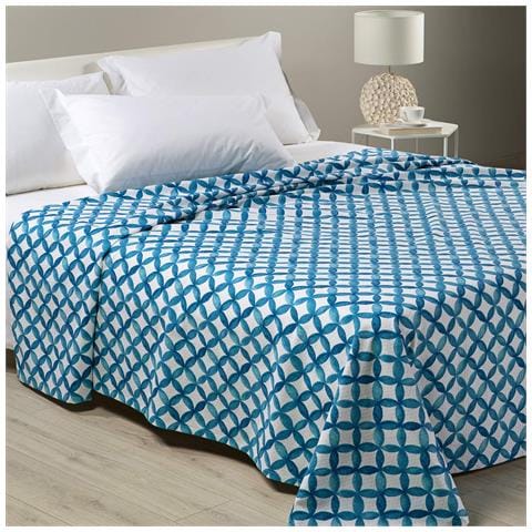 Copriletto Non Trapuntato Phoenix In Cotone Panama Colore Blu Misura Matrimoniale - Foto 1