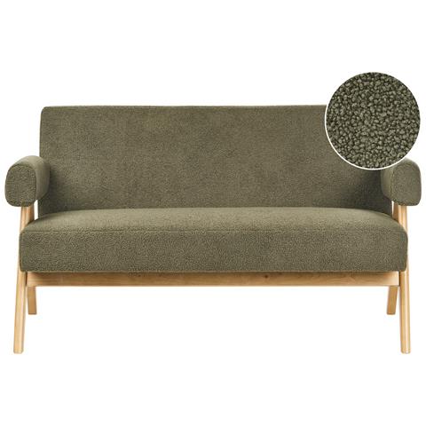 Divano 2 Posti Tamre Bouclé Verde /marrone Chiaro - Foto 2